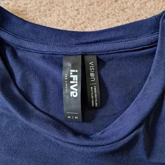 New! I.FiV5 by Simons Long  Sleeved Blue Tee Medium Activewear t-shirt - Picture 5 of 9